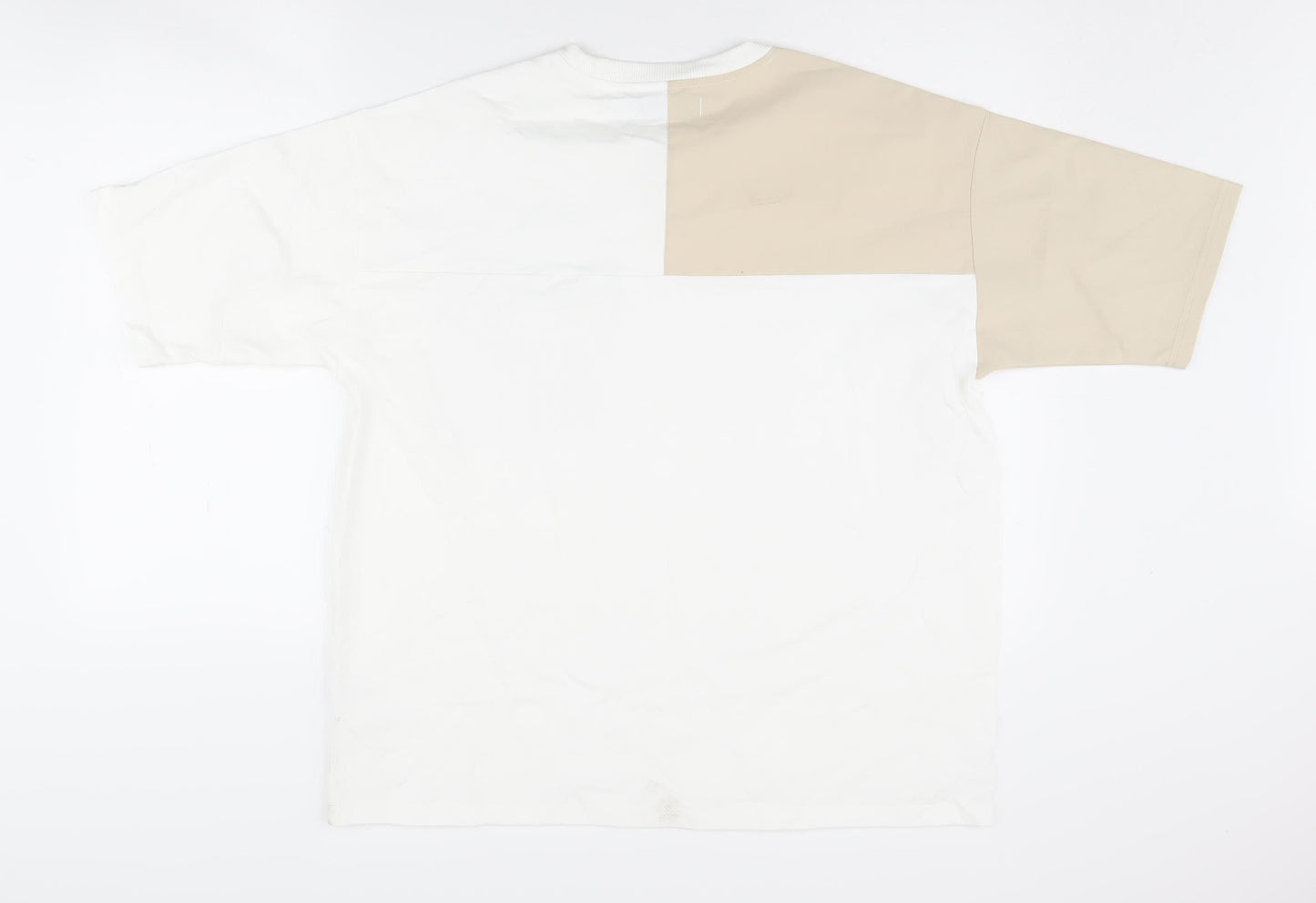 HISSO Men's White Colourblock Medium T-Shirt