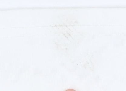 HISSO Men's White Colourblock Medium T-Shirt