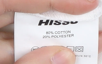 HISSO Men's White Colourblock Medium T-Shirt