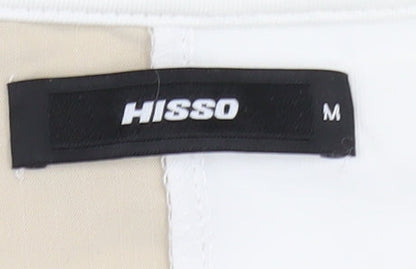 HISSO Men's White Colourblock Medium T-Shirt