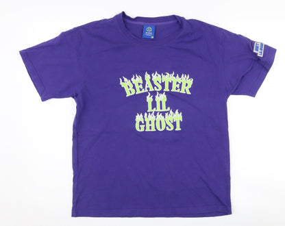 Beaster Men's Purple Graphic Print T-Shirt XS