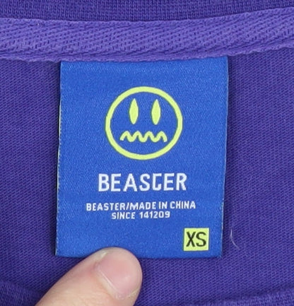 Beaster Men's Purple Graphic Print T-Shirt XS