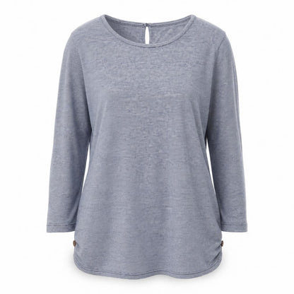Fat Face Women's Blue Long Sleeve Top, UK 8