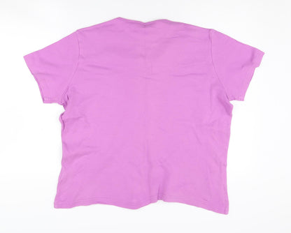 EWM Women's Purple Plus Size Embroidered T-Shirt