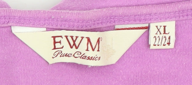 EWM Women's Purple Plus Size Embroidered T-Shirt