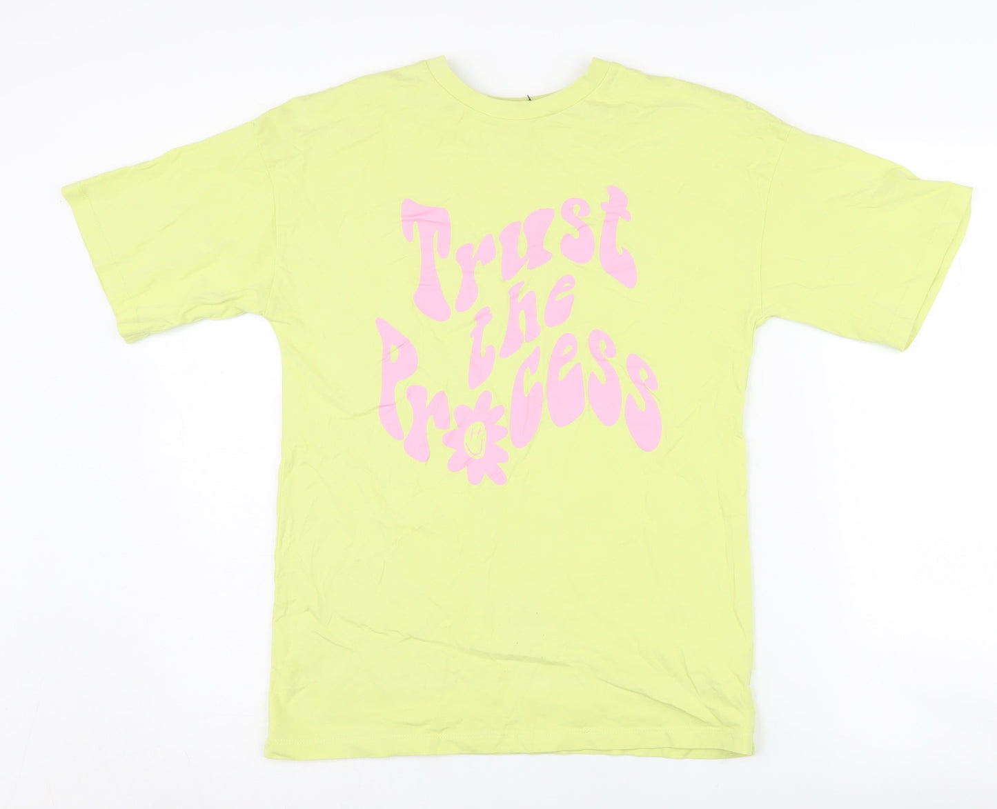 Candy Girls Yellow Graphic T-Shirt, Size 13 - Trust the Process