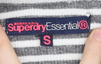 Womens UK Size S Superdry Grey Basic T-Shirt