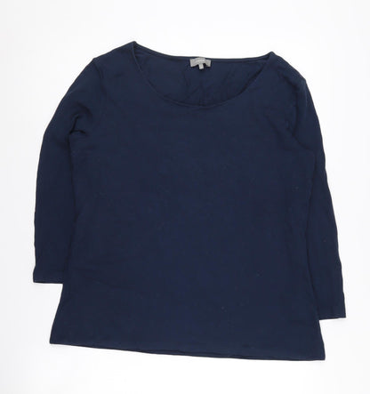 Jaeger Women's Blue Basic T-Shirt L 3/4 Sleeve