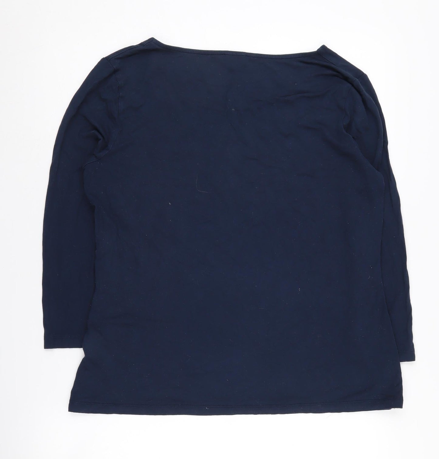 Jaeger Women's Blue Basic T-Shirt L 3/4 Sleeve