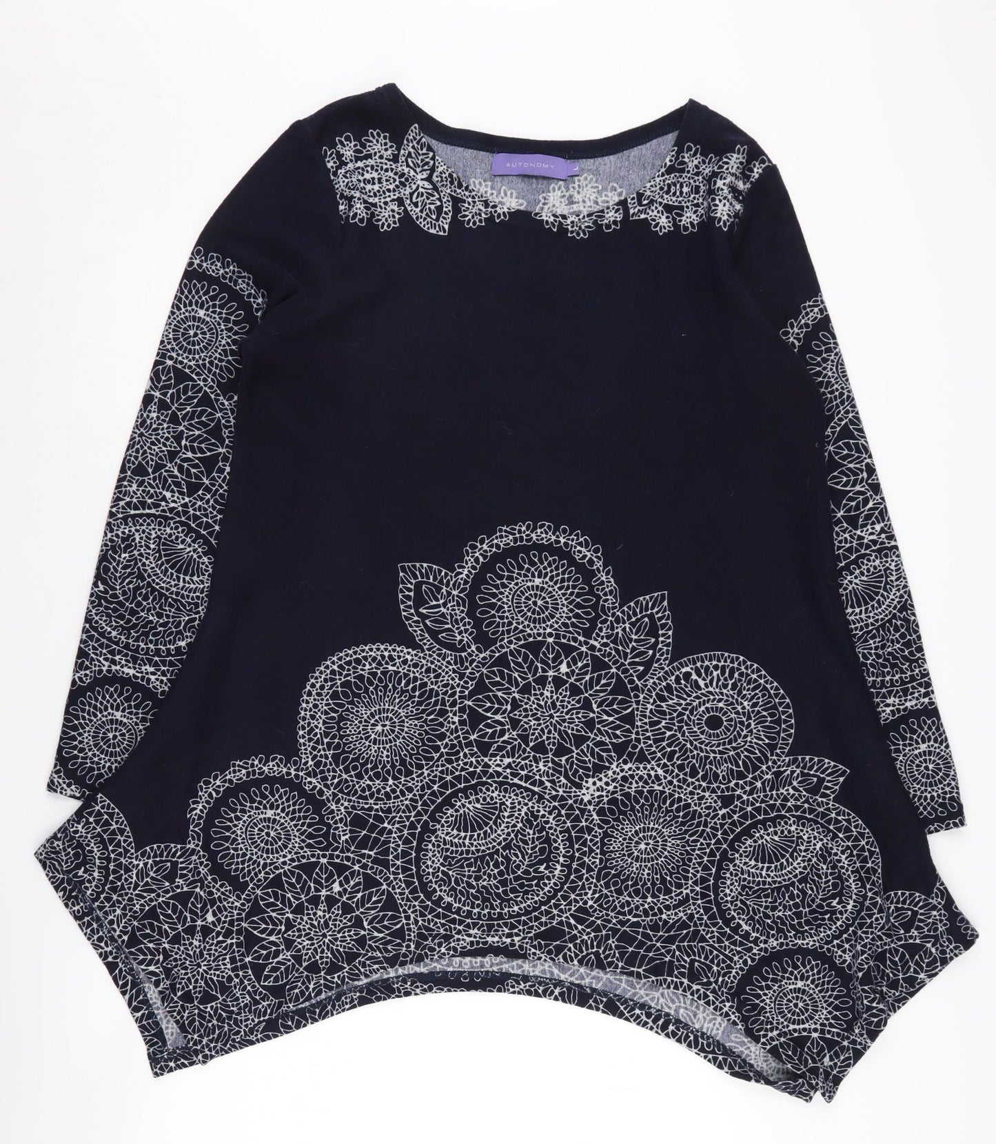 Autonomy Women's Black L Pullover Geometric Jumper