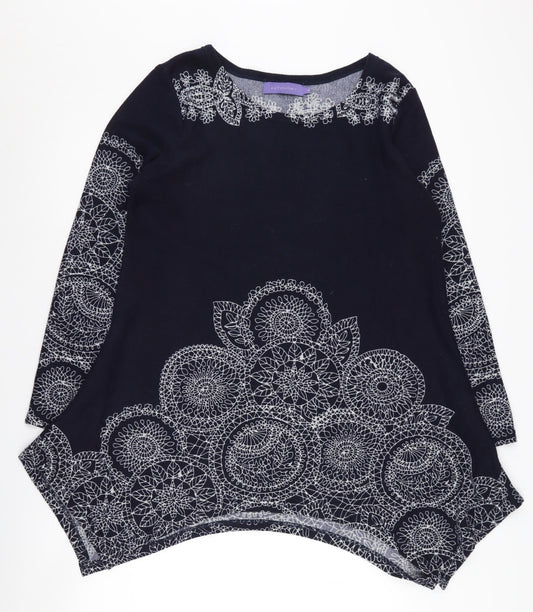 Autonomy Women's Black L Pullover Geometric Jumper