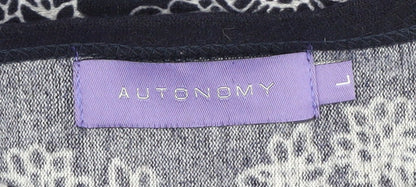Autonomy Women's Black L Pullover Geometric Jumper