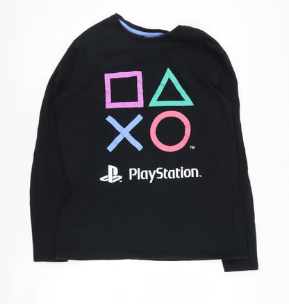 Men's Black PlayStation Long Sleeve T-Shirt, Size M