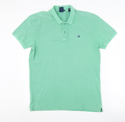 Scotch & Soda Men's Green Polo Shirt L