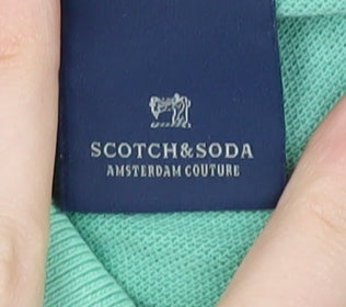 Scotch & Soda Men's Green Polo Shirt L