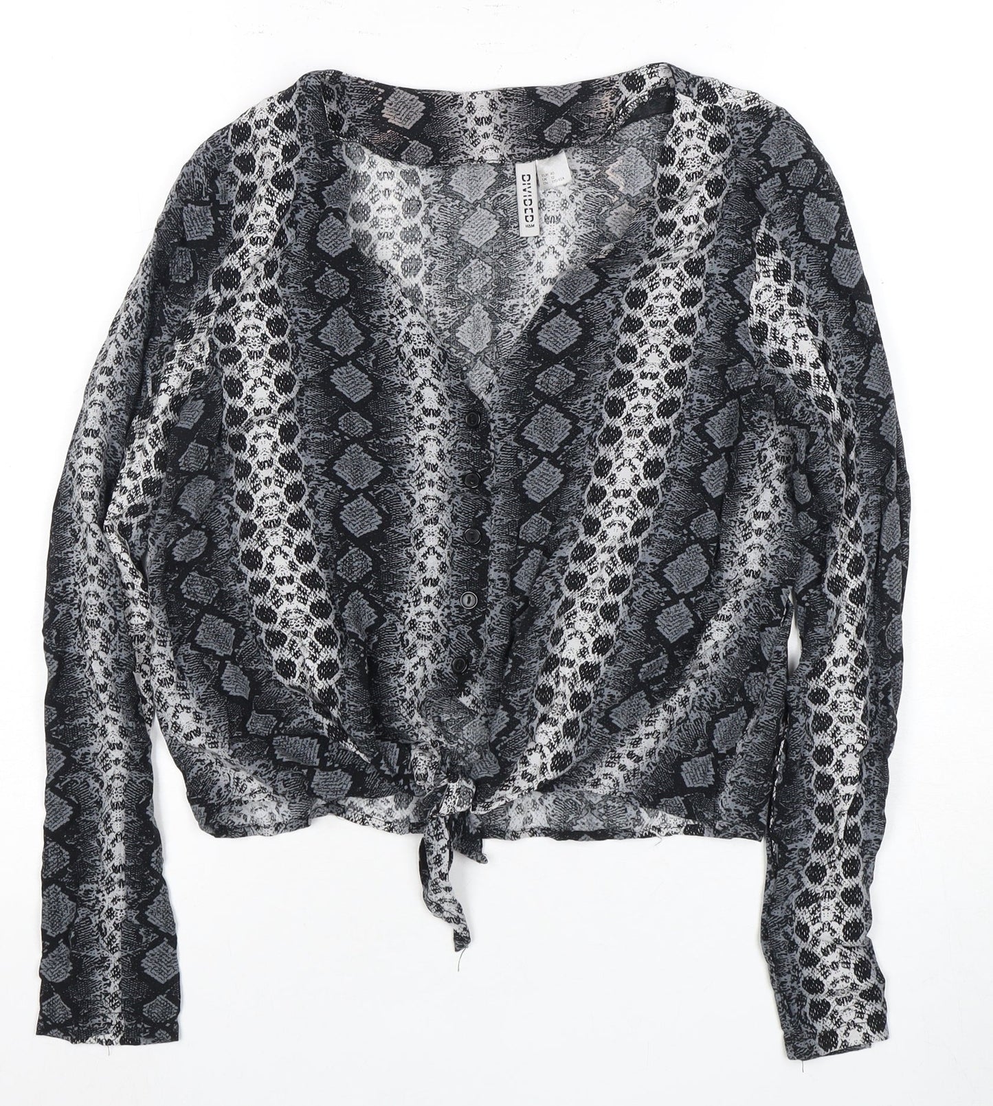 Womens UK Size 12 H&M Black Tunic Blouse