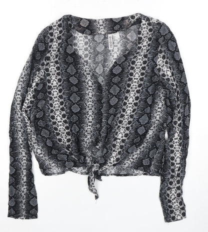 Womens UK Size 12 H&M Black Tunic Blouse
