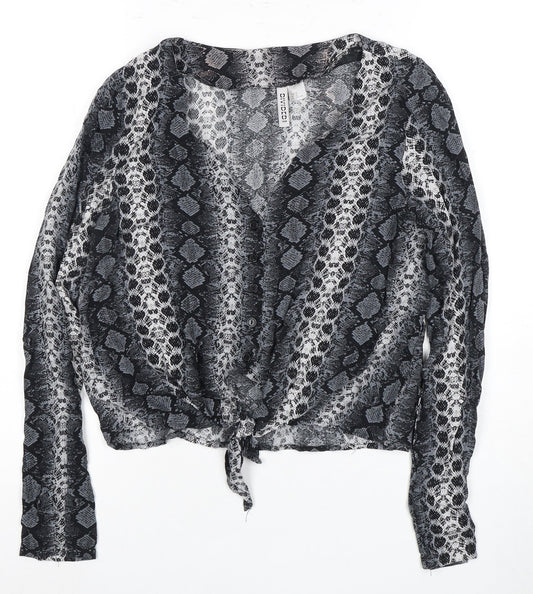 Womens UK Size 12 H&M Black Tunic Blouse