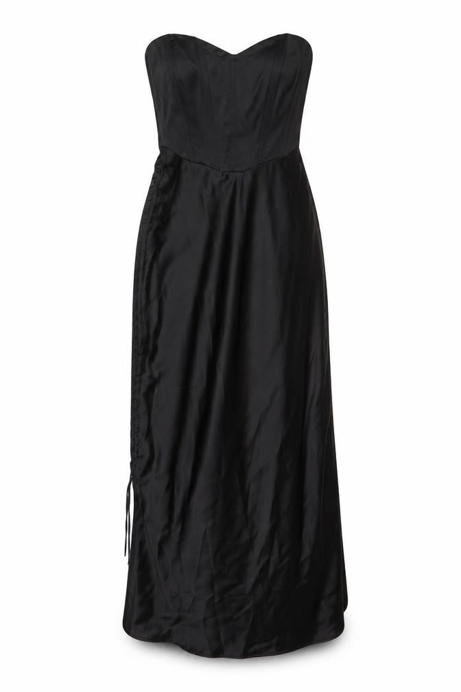 Zara Women's Black Long Dress, Size 12, Zip Closure