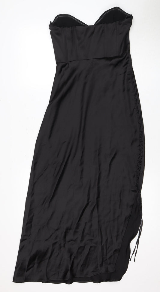 Zara Women's Black Long Dress, Size 12, Zip Closure