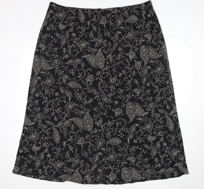 Classics Women's Black Floral Skirt Size 26