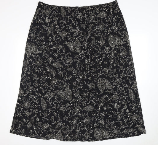 Classics Women's Black Floral Skirt Size 26