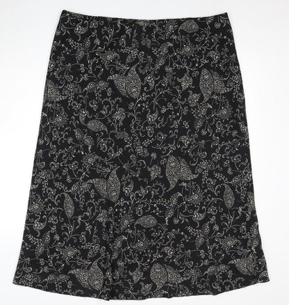 Classics Women's Black Floral Skirt Size 26
