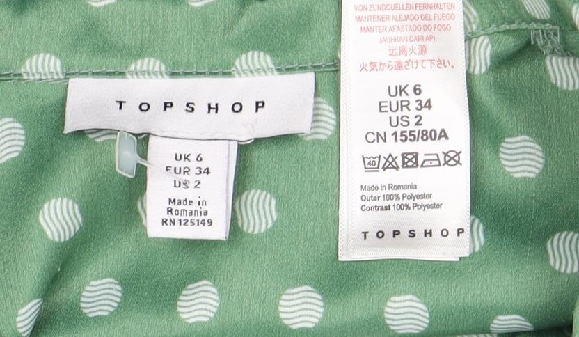 Womens UK Size 6 Topshop Green  Blouse
