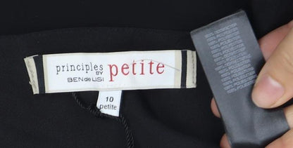 Principles Petite Black Fringe Shift Dress Size 10
