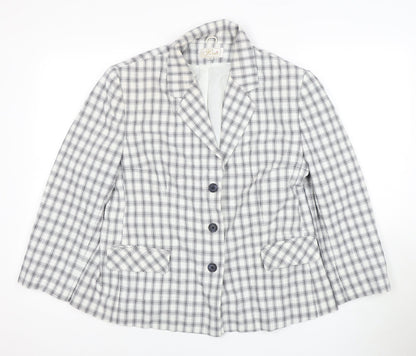 Pearle Women's Multicoloured Checked Blazer Jacket Size 12