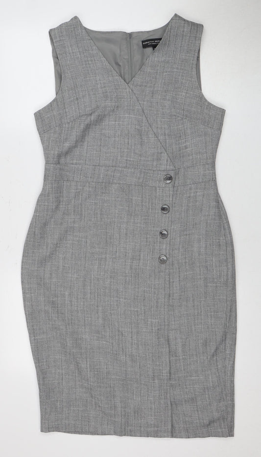 Dorothy Perkins Women's Grey Sheath Dress Size 14