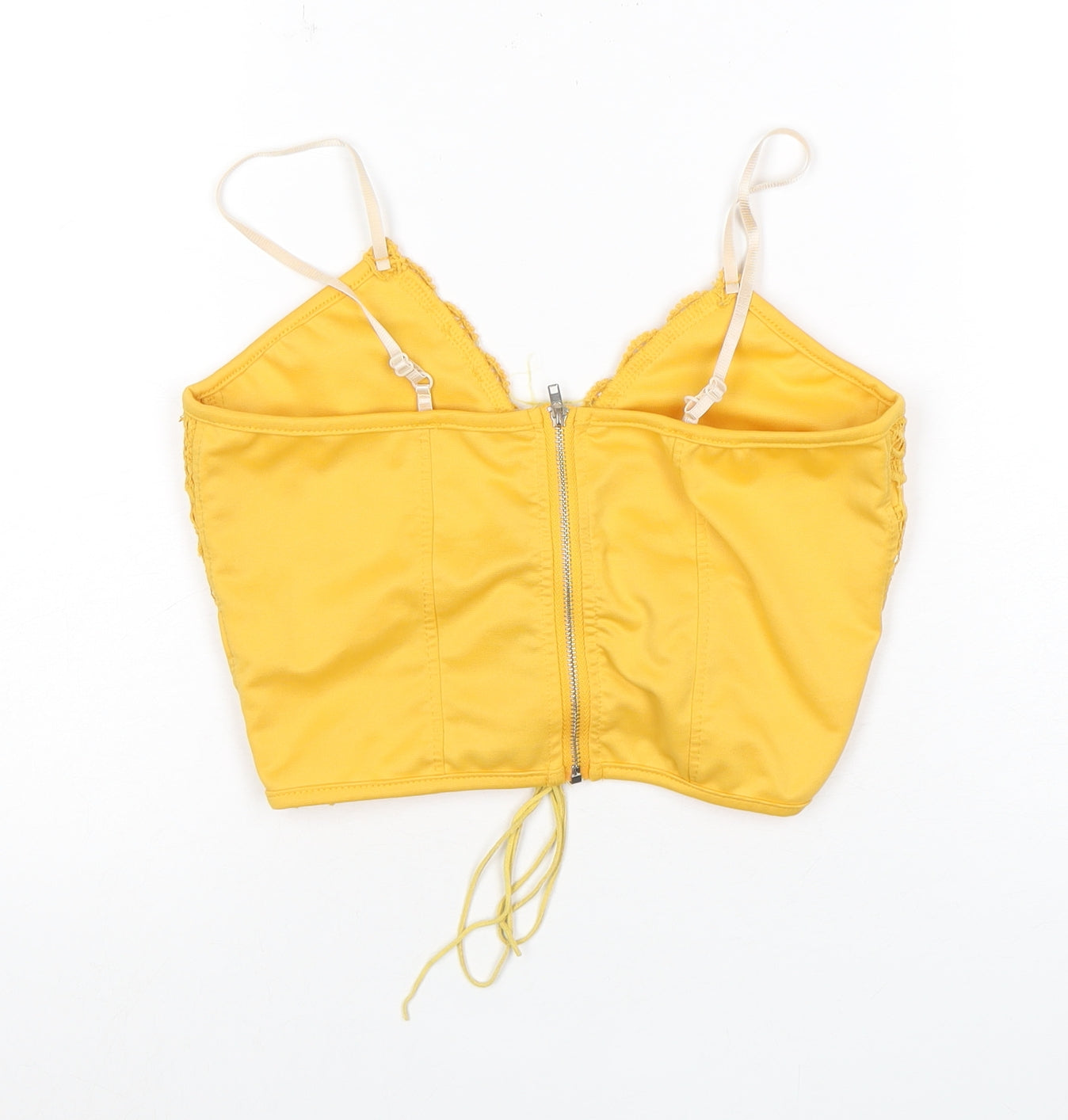 Womens UK Size S ROMWE Yellow Camisole Cropped