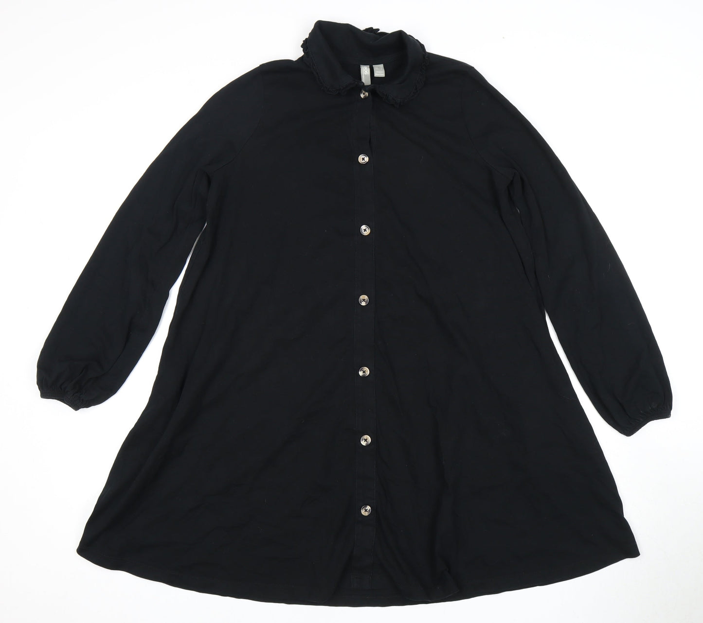 ASOS Women’s Black Shirt Dress Size 8 Cotton Collared