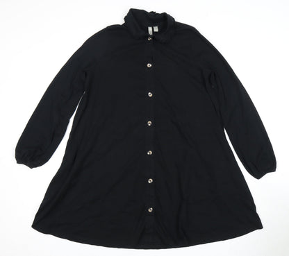 ASOS Women’s Black Shirt Dress Size 8 Cotton Collared