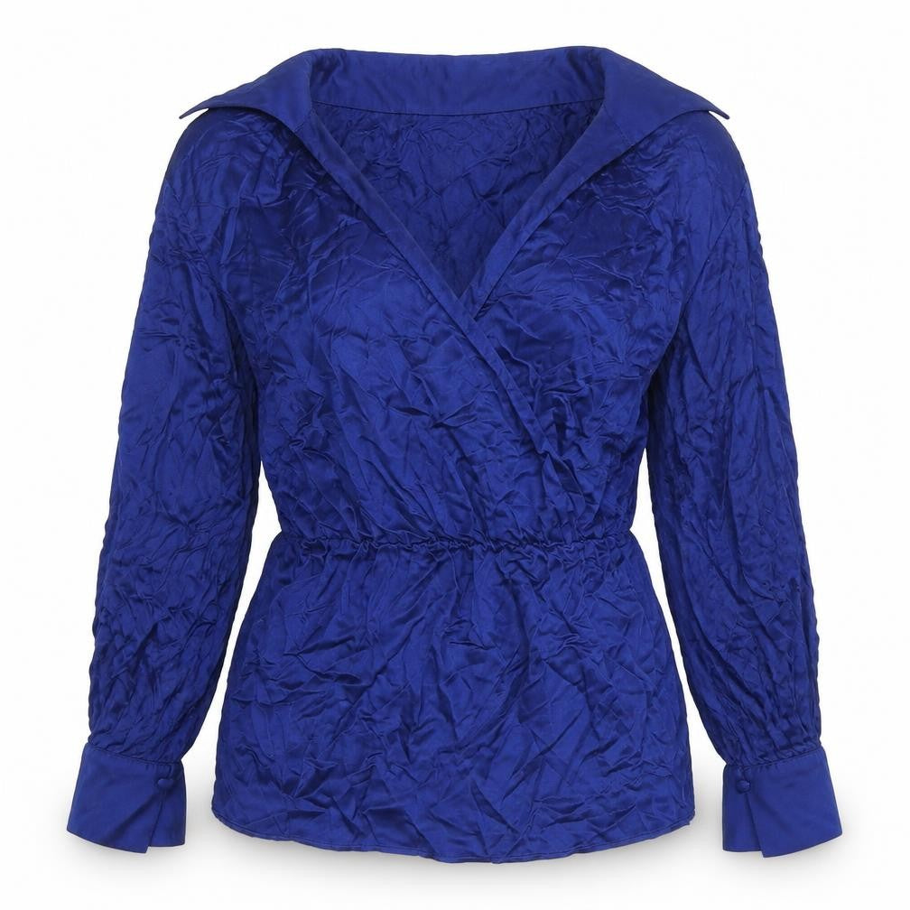 Next Women's Blue Wrap Blouse Size 16 V-Neck