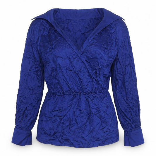 Next Women's Blue Wrap Blouse Size 16 V-Neck