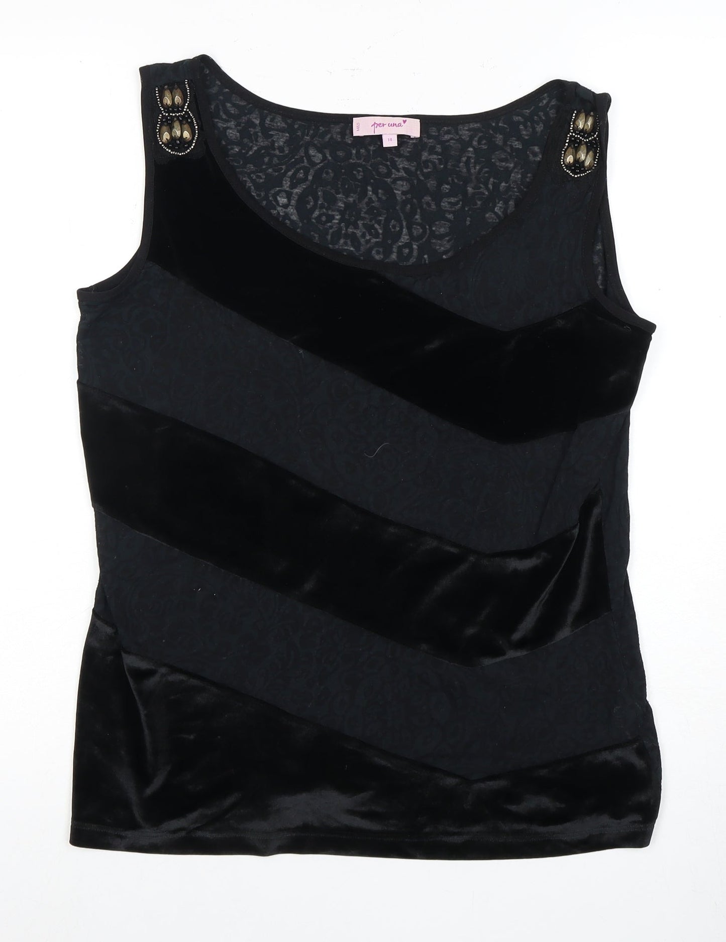 Marks and Spencer Women's Black Tank Top, Size 14
