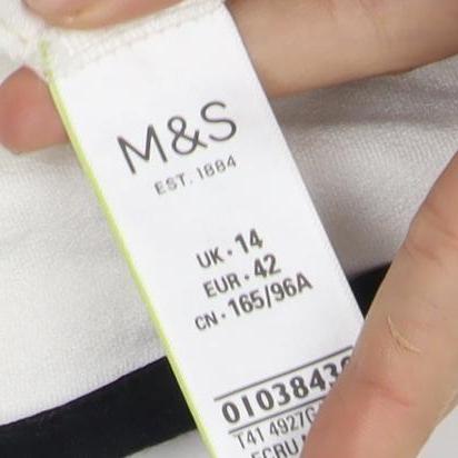 Womens UK Size 14 Marks and Spencer White Basic T-Shirt
