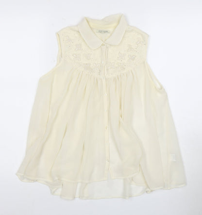 Womens UK Size 12 River Island Ivory Tunic Blouse