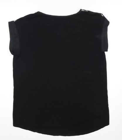 Womens UK Size S Oasis Black Basic Blouse