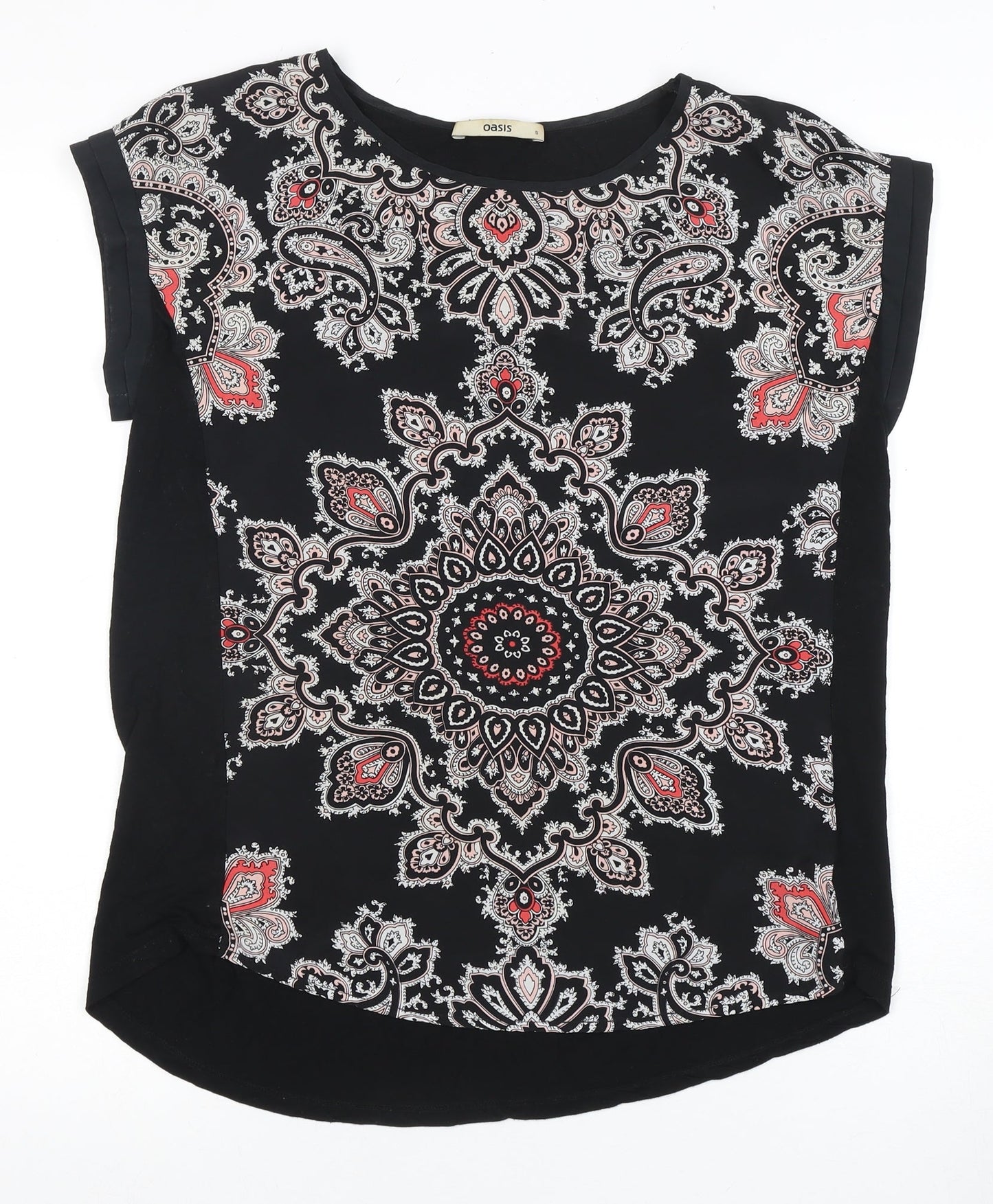 Womens UK Size S Oasis Black Basic Blouse