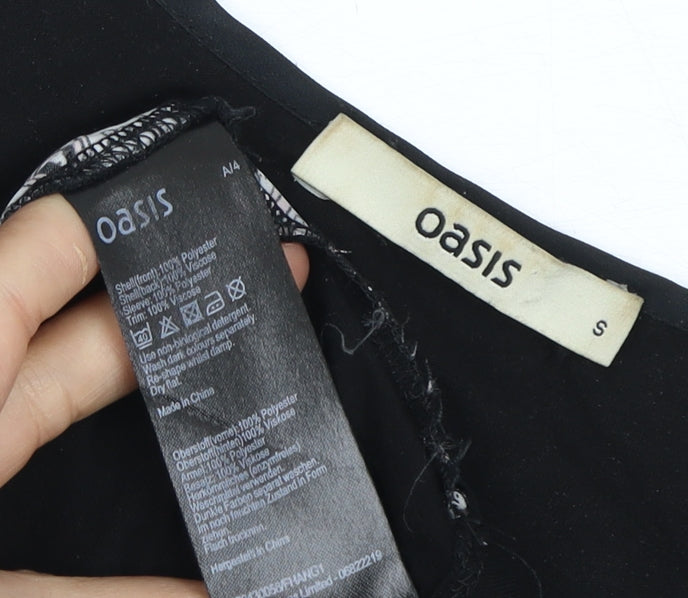 Womens UK Size S Oasis Black Basic Blouse