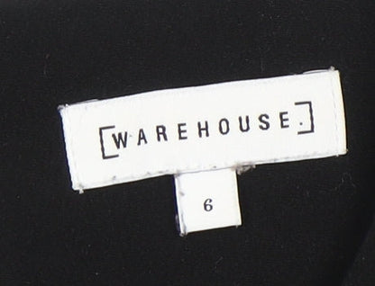 Warehouse Women's Black Flutter Sleeve Top Size 6
