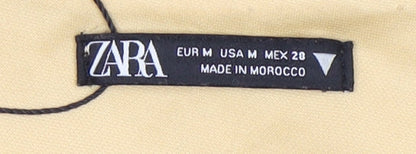 Zara Womens Beige Bodysuit M Slim Fit Sweetheart Neck