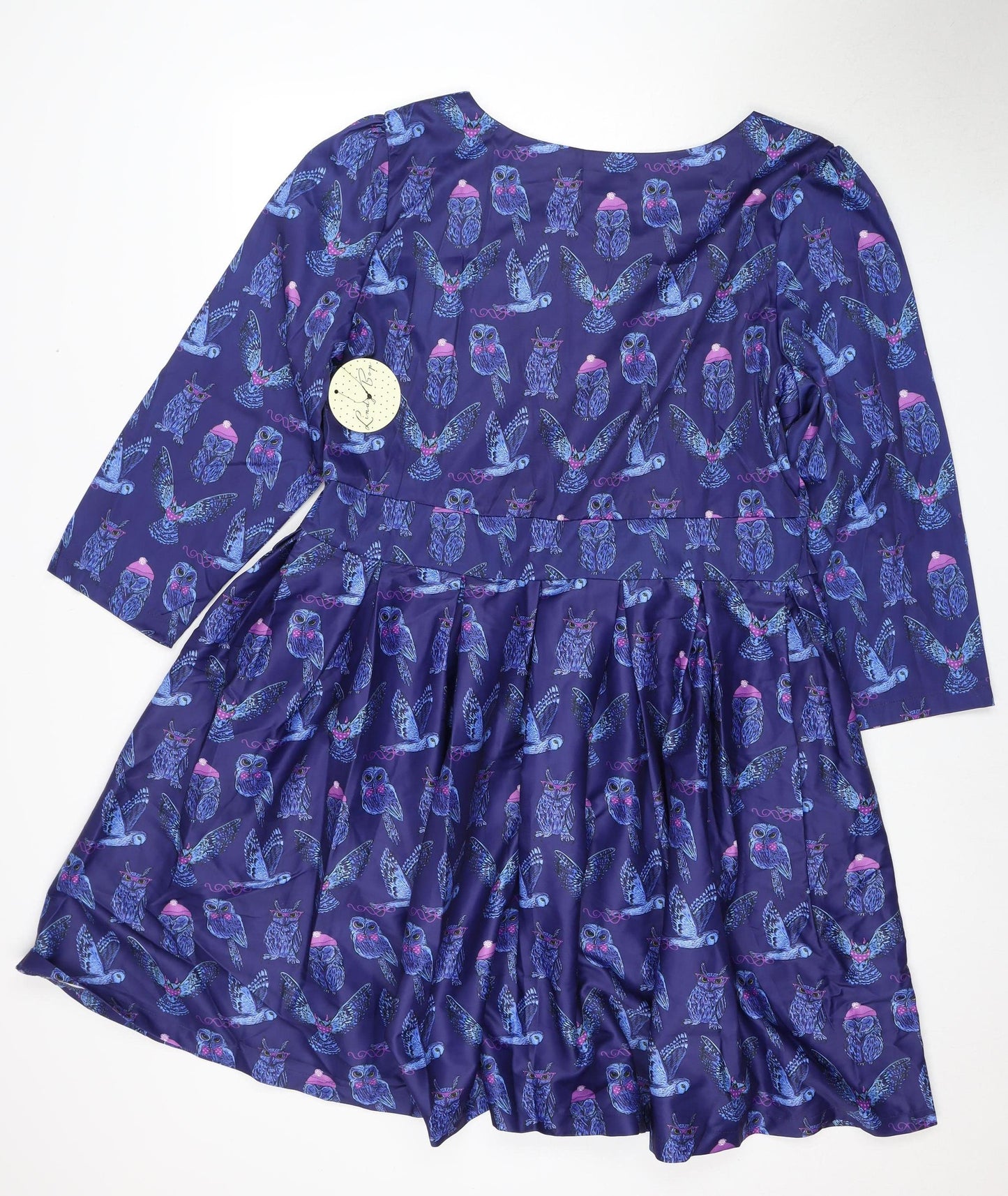 Lindy Bop Women's Blue Animal Print Dress Size 18