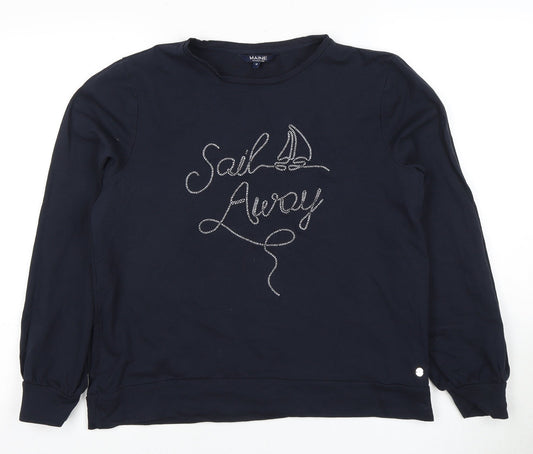 Maine New England Women's Blue Embroidered T-Shirt, Size 12