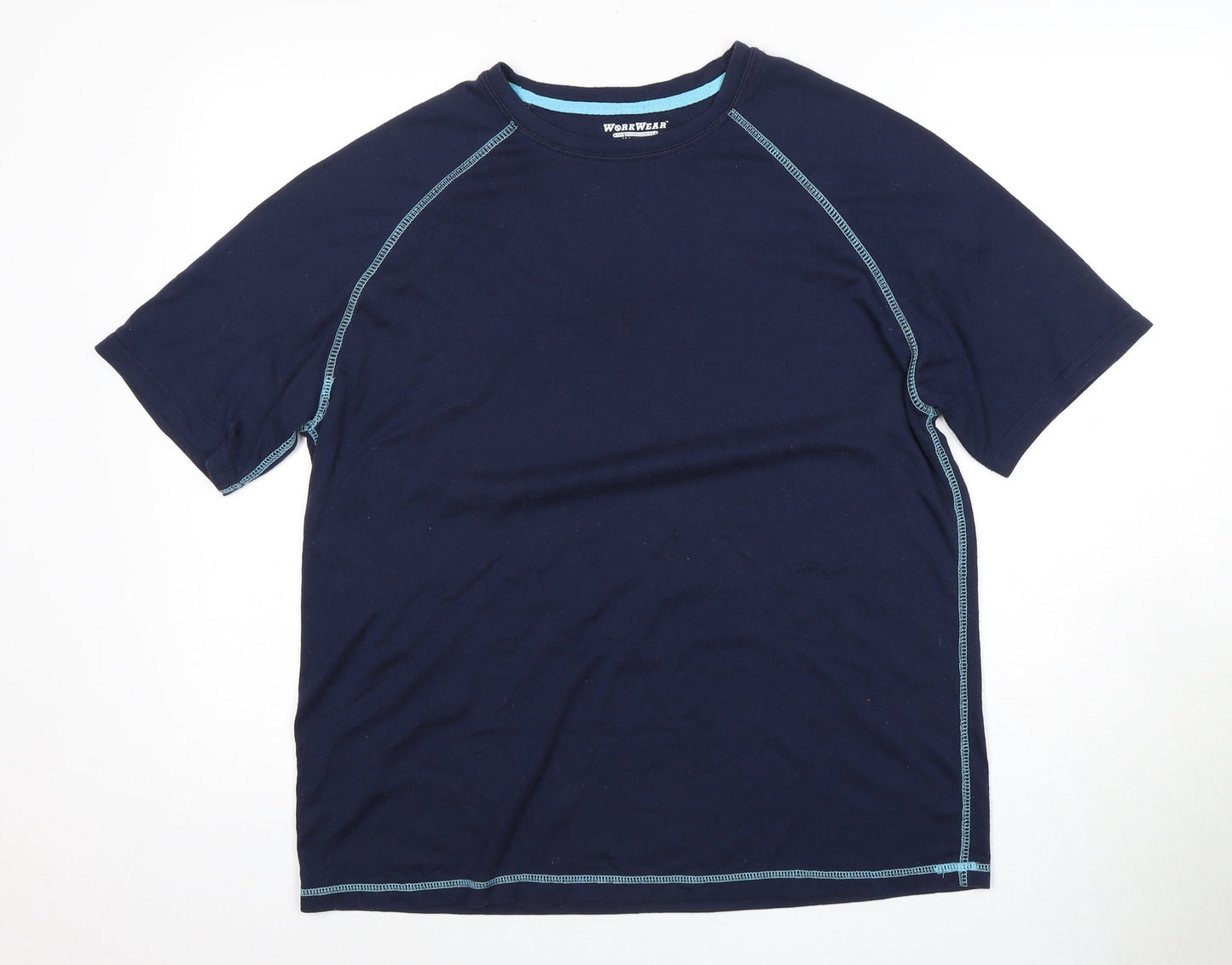 WORKWEAR Men's Blue XL Short Sleeve Crew Neck T-Shirt