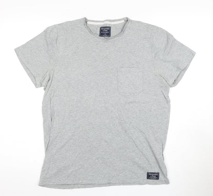 Abercrombie & Fitch Grey Crew Neck T-Shirt for Men, Size M