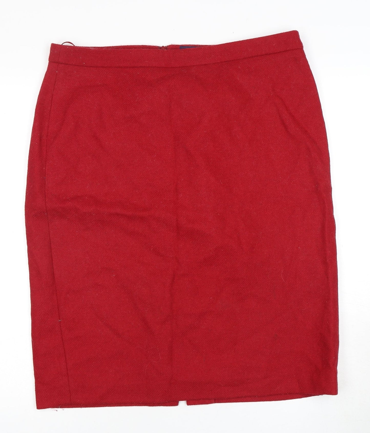 Pure Collection Women's Red Wool Pencil Skirt Size 16