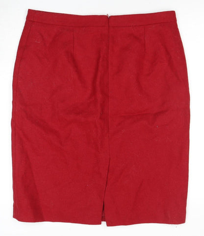 Pure Collection Women's Red Wool Pencil Skirt Size 16